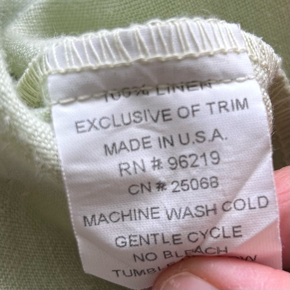 Willow Linen Pistachio Green Top Size Large - Picture 12 of 13